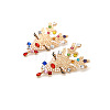 Deer Zinc Alloy Rhinestone Dangle Stud Earrings FS-WG45396-01-4