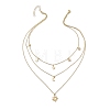 Brass 3 Layer Necklaces for Women NJEW-JN04734-02-4
