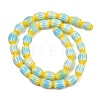 Handmade Millefiori Glass Oval Bead Strands LK-Z001-01B-04-2