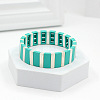 Baking Paint Alloy Rectangle Beaded Stretch Bracelets FS-WGFC15B-05-1