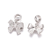 Brass Micro Pave Cubic Zirconia European Dangle Charms ZIRC-E163-15P-1