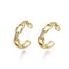 Brass Micro Pave Clear Cubic Zirconia Cuff Earrings EJEW-R114-016-NF-3