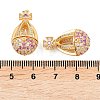 Brass Micro Pave Cubic Zirconia Locket Pendants KK-H538-02G-3