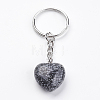 Natural Snowflake Obsidian Keychain KEYC-F019-02A-2