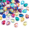  72pcs 12 colors Teardrop Shape Sew on Rhinestone GLAA-TA0001-45-11