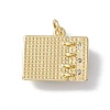 Brass Micro Pave Clear Cubic Zirconia Pendants KK-I692-05G-03-2