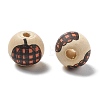 Halloween Printed Schima Wood European Beads WOOD-G023-07A-2