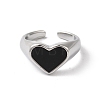 Shell Heart Open Cuff Ring for Women RJEW-C091-07P-02-2