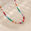 Summer Colorful Round Glass Seed Beaded Necklaces for Women and Girls ZR3315-2