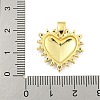 Heart Rack Plating Brass Micro Pave Colorful Cubic Zirconia Pendants KK-Z053-01G-3
