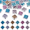 30Pcs UV Plating Printed Opaque Acrylic Beads OACR-TA0001-73C-1