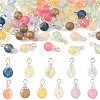 110Pcs 11 Colors Baking Paint Glass with Gold Powder Pendants PALLOY-YW00212-1