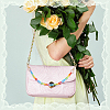 WADORN 4Pcs 2 Style Rainbow Color Acrylic & CCB Plastic Chain Purse Bag Handle AJEW-WR0001-69-6
