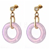 Ring Shape Transparent Acrylic Dangle Stud Earrings EJEW-JE04189-M-2