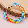 Handmade Glass Seed Beads Hoop Earrings HZ1102-3