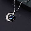 Alloy & Glass Luminous Moon Constellation Pendant Necklaces WG12A0F-04-1