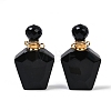 Natural Obsidian Openable Perfume Bottle Pendants G-I381-02G-05-1