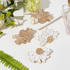 2 Sets 2 Color Alloy Flower Asymmetrical Earrings EJEW-FI0001-33-7