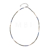 2MM Natural & Synthetic Mixed Gemstone Gradient Color Faceted Round Beaded Necklaces for Women NJEW-JN05865-03-4
