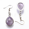 Natural Amethyst Dangle Earrings EJEW-P143-A06-2