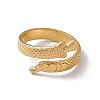 Ion Plating(IP) 304 Stainless Steel Ring Arowana Fish Wrap Open Cuff Ring for Women RJEW-C045-21G-2