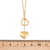 304 Stainless Steel Heart Pendant Lariat Necklaces for Women NJEW-A064-05G-5
