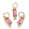 Brass Micro Pave Cubic Zirconia Charms X-ZIRC-F111-03G-02-1