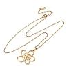 304 Stainless Steel Flower Pendant Cable Chain Necklaces for Men Women NJEW-K308-05B-G-4