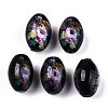 Printed & Spray Painted Opaque Glass Beads GLAA-S047-07B-D02-1