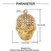 304 Stainless Steel with Crystal Rhinestone Pendants RB-OY001-10G-2