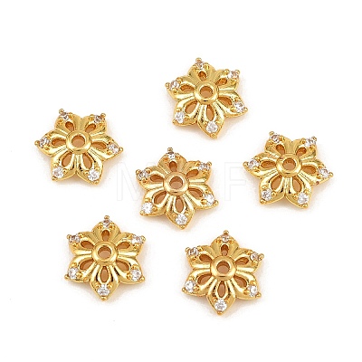 Brass Micro Pave Cubic Zirconia Bead Caps CU-CBA6A75-35B-G-1