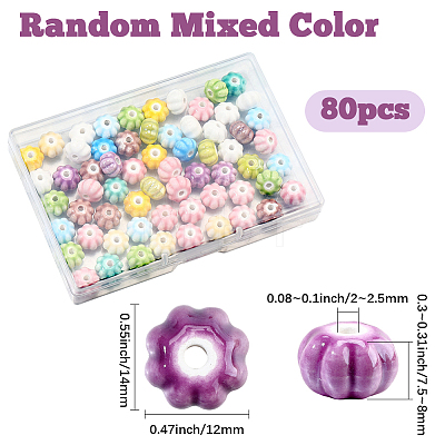 80Pcs Handmade Porcelain Ceramic Beads PORC-PA0001-17-1