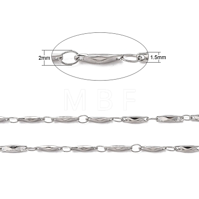 304 Stainless Steel Bar Link Chains CHS-K001-76-1