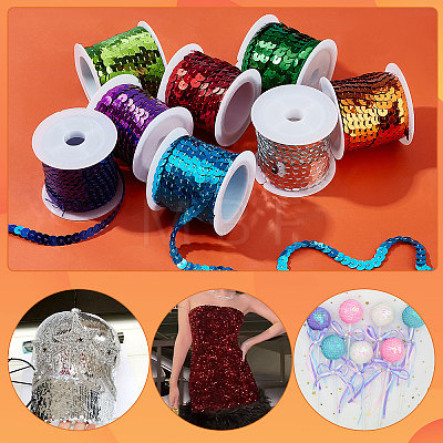   8 rolls 8 colors Eco-Friendly Plastic Paillette Beads PVC-PH0001-27-1