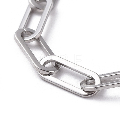 304 Stainless Steel Paperclip Chain Bracelets X-BJEW-JB05044-02-1