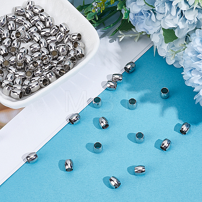 120Pcs 304 Stainless Steel European Beads STAS-BBC0009-79P-1