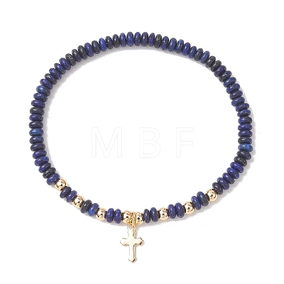 2Pcs Natural Lapis Lazuli Beads Stretch Bracelets BJEW-JB13415-02-1