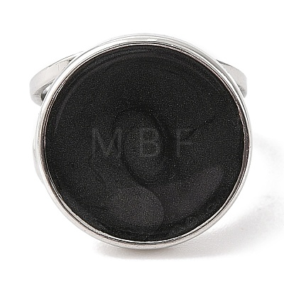 304 Stainless Steel Enamel Open Cuff Rings for Women RJEW-F166-53P-02-1