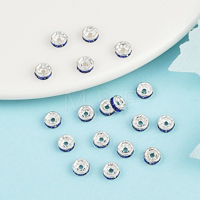 Brass Grade A Rhinestone Spacer Beads RSB035NF-15-1
