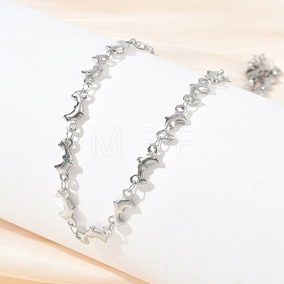 304 Stainless Steel Dolphin Link Chain Necklaces for Women NJEW-G201-02P-1
