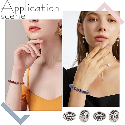 400Pcs Tibetan Style Alloy Spacer Beads TIBEB-HY0001-20-1