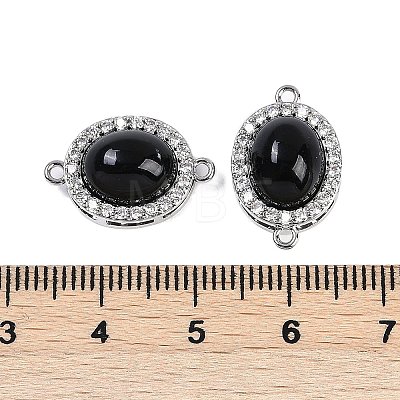 Brass Micro Pave Clear Cubic Zirconia Connector Charms KK-U043-50P-04-1