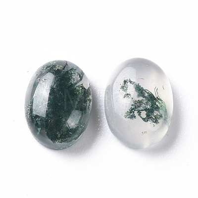 Natural Moss Agate Cabochons G-F697-E02-1