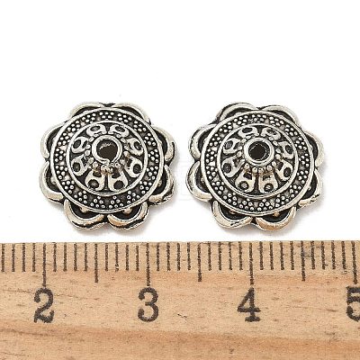 Tibetan Style Alloy Bead Caps TIBE-P003-81B-AS-1