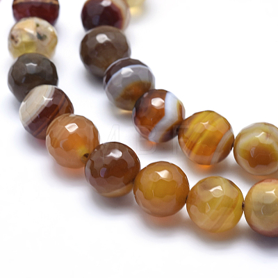 Natural Striped Agate/Banded Agate Beads G-J371-02-12mm-1