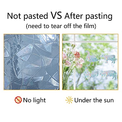 Waterproof PVC Colored Laser Stained Window Film Adhesive Stickers DIY-WH0256-034-1