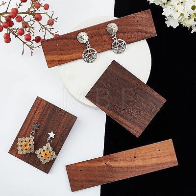 Fingerinspire 4Pcs 2 Style Black Walnut Earring Display Stand EDIS-FG0001-45-1