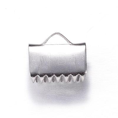 304 Stainless Steel Ribbon Crimp Ends STAS-P090-04-1