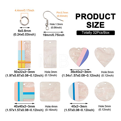 Fashewelry DIY Two Tone 3D Printed Drop Earring Making Kit DIY-FW0001-18-1
