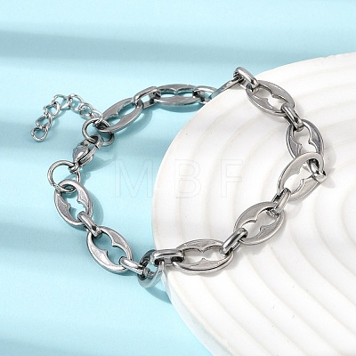 304 Stainless Steel Coffee Bean Chain Bracelet & Necklace Jewelry Sets SJEW-L199-19P-1
